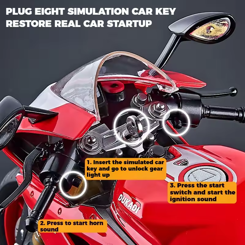 1:9 Diecast Ducati Bootable Spray Bike