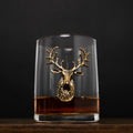 Gold Stag Deer Whiskey Glasses
