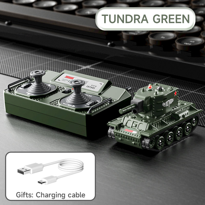 2-Mini RC Battle Tank with Infrared Combat & Rotating Turret