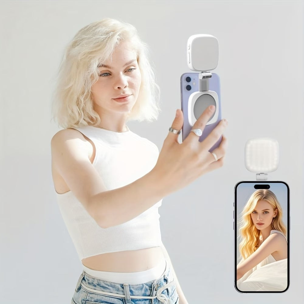 Function Portable Phone Light with Built-in Mirror (Pack of 2)