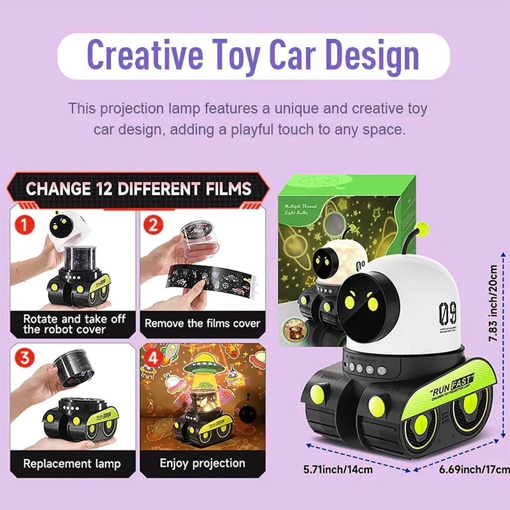 Robot Car Projector Night Light